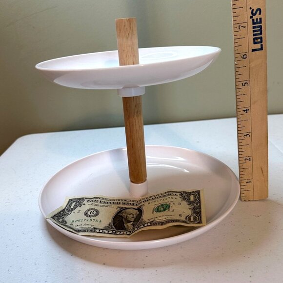 Small White Jewelry storage tray Tiered Accessory Tray Tiered Tray Display tray - Picture 3 of 4